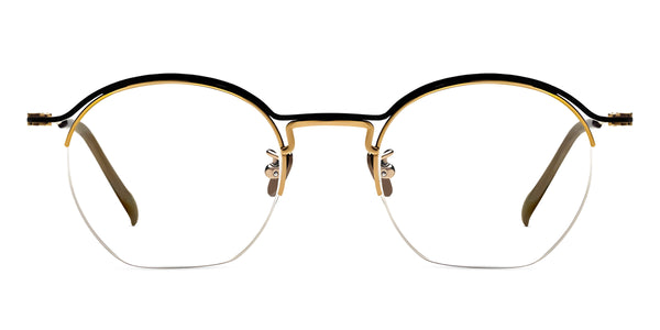 Exellia-onyx-golden-round-eyeglasses-1