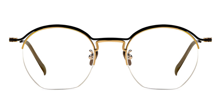 Exellia-onyx-golden-round-eyeglasses-1