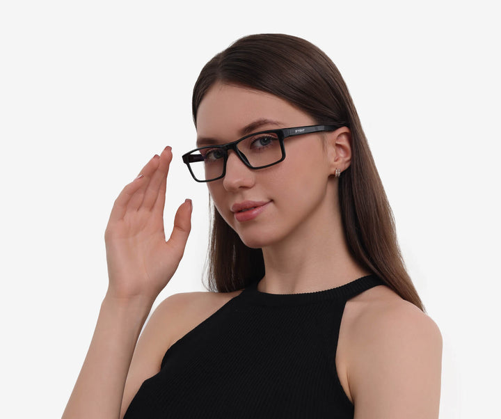 aurora-shiny black-rectangle-eyeglasses-female-2