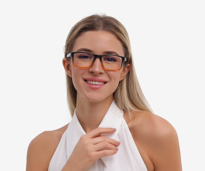 aurora-shiny gradient orange-rectangle-eyeglasses-female-2