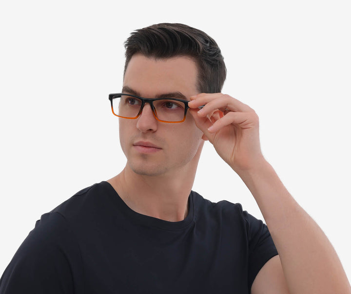 aurora-shiny gradient orange-rectangle-eyeglasses-male-1