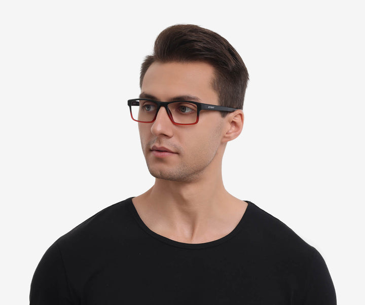 aurora-matte gradient red-rectangle-eyeglasses-male-1