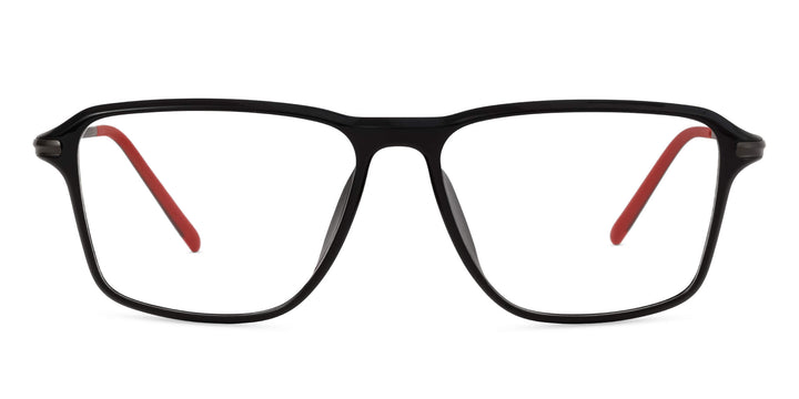 Clarix-black-red-rectangle-eyeglasses-1