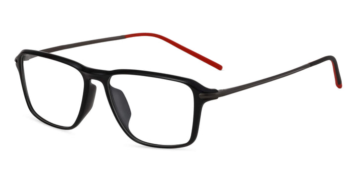 Clarix-black-red-rectangle-eyeglasses-2